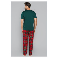 Pánské pyžamo Italian Fashion Narvik - dlouhé kalhoty Zelená