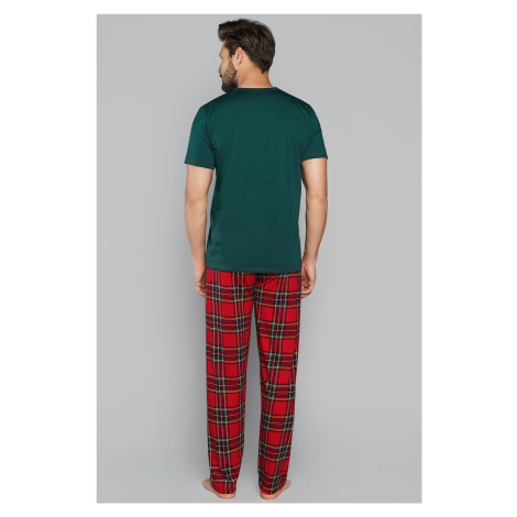 Pánské pyžamo Italian Fashion Narvik - dlouhé kalhoty Zelená