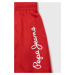 Dětské plavkové šortky Pepe Jeans červená barva, s potiskem