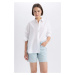 DEFACTO Oversize Fit Voile Long Sleeve Shirt