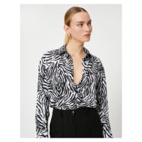 Koton Women's Leopard Patterned Shirt