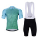 HOLOKOLO Cyklistický krátký dres a krátké kalhoty - DAYBREAK - světle modrá/černá/zelená