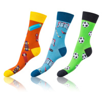 Bellinda CRAZY SOCKS 3x - Fun crazy socks 3 pairs - orange - dark green - blue