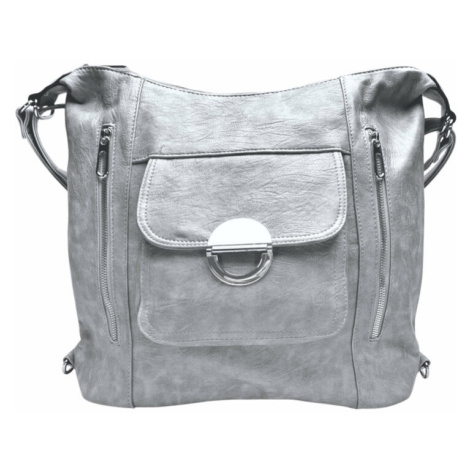 Velký světle šedý kabelko-batoh 2v1 s kapsami Tapple