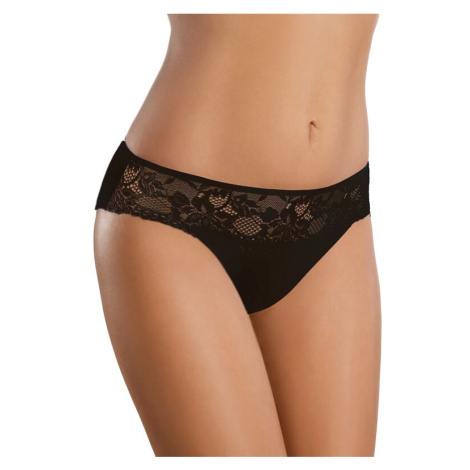 Bavlněné dámské bokové kalhotky s krajkou 56 černé Gabidar