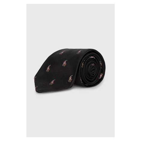 Hedvábná kravata Polo Ralph Lauren černá barva