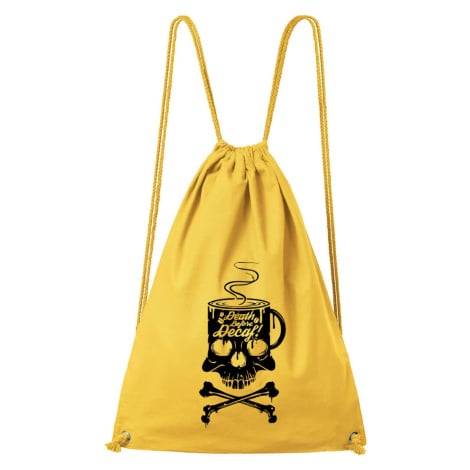 DOBRÝ TRIKO Bavlněný batoh s potiskem Decaf Barva: Žlutá