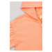 Dětská bavlněná mikina zippy oranžová barva, s kapucí, s potiskem