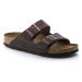 Kožené pantofle Birkenstock Arizona dámské, hnědá barva, 452763