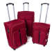 Rogal Tmavě červená sada 3 cestovních kufrů "Practical" - M (35l), L (65l), XL (100l)