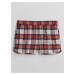 Krémovo-červené dámské kostkované pyžamové kraťasy GAP