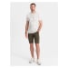 One-color men's shorts with cargo pockets - dark olive V2 OM-SRCG-0133