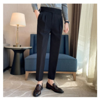 Jednobarevné kalhoty Britský styl elegantní