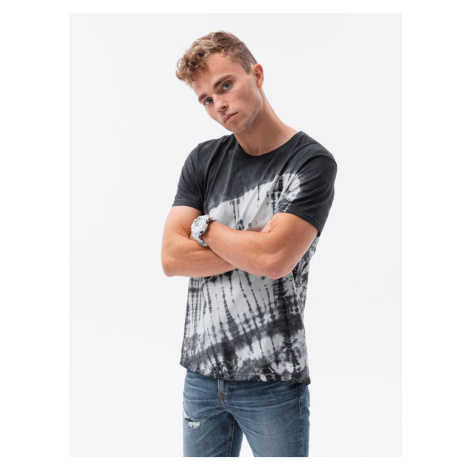 Ombre Clothing Grafitové pánské triko S1617 v trendy designu