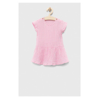 Dětské bavlněné šaty United Colors of Benetton růžová barva, mini