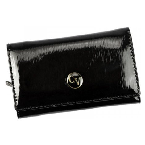 Dámská kožená peněženka lakovaná černá - Cavaldi H291 černá