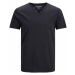 Jack & Jones T-shirt Split neck Černá