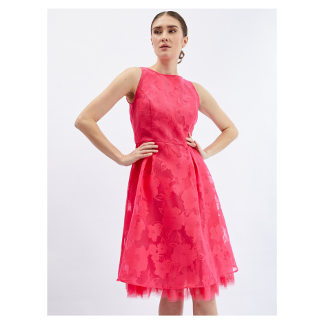 Tmavě růžové dámské šaty s ozdobným detailem ORSAY