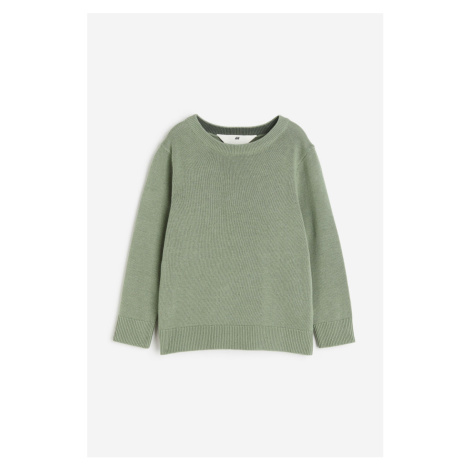 H & M - Bavlněný svetr - zelená H&M