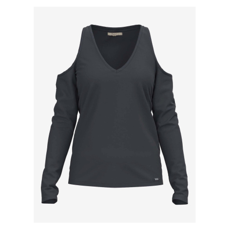 Tmavě šedé dámské tričko s odhalenými rameny Pepe Jeans Cora - Dámské