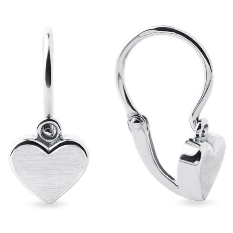 Dětské náušnice z bílého zlata srdíčka KLENOTA