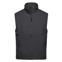 James&Nicholson Pánská softshellová vesta JN1022 Black