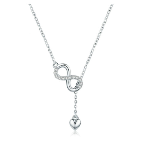 GRACE Silver Jewellery Stříbrný řetízek s přívěskem Nekonečná láska - stříbro 925/1000 NH-SCN223