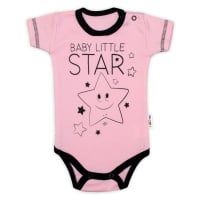 Baby Nellys Body krátký rukáv Baby Little Star - růžové vel. 68