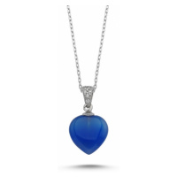 OLIVIE Stříbrný náhrdelník AGATE BLUE 1891