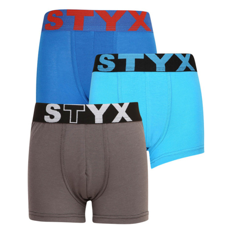 3PACK Dětské boxerky Styx sportovní guma vícebarevné (3GJ10379) 4-5