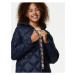 Tmavě modrý holčičí prošívaný zateplený kabát Marks & Spencer