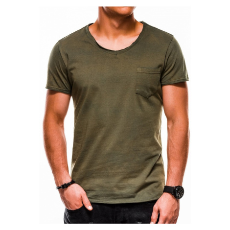 Ombre Clothing Zelené fantastické tričko s kapsou s1049
