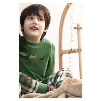 Chlapecké pyžamo Italian Fashion Seward - dlouhé bavlněné Zelená