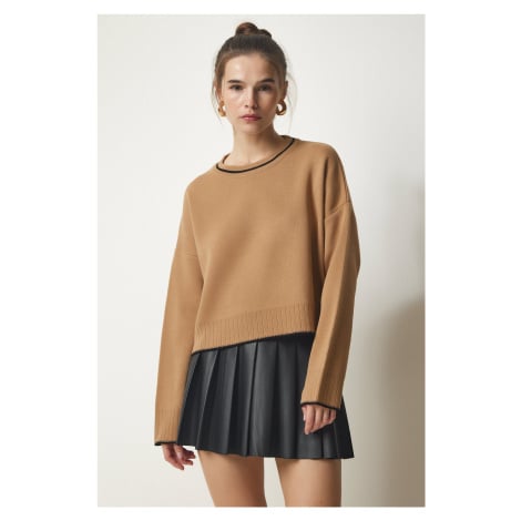 Happiness İstanbul Women's Biscuit Basic Knitwear Sweater