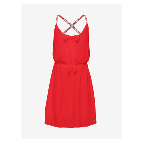 Červené dámské šaty na ramínka Tommy Jeans Tommy Hilfiger