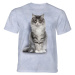 Pánské batikované triko The Mountain - Sedící kočka - modré