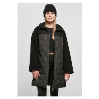 Dámský oversized Sherpa Quilted Coat černý