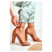 FW1 Dámské sandály Na Podpatku Semišové Camel Anastasie