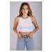 Madmext Mad Girls White Crop Top