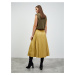 Plisovaná midi sukně ve zlaté barvě a sametové úpravě ZOOT.lab Nova