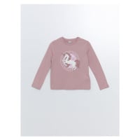 LC Waikiki Crew Neck Printed Long Sleeve Girls' T-Shirt