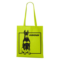 Plátěná taška s potiskem plemene Dobrman - skvělý dárek pro milovníky psů