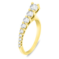 Brilio Silver Elegantní pozlacený prsten se zirkony RI119Y