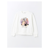 LC Waikiki Girls' Crew Neck Printed Long Sleeve Sweatshirt