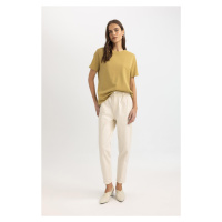 DEFACTO Paperbag Pocketed Paperbag Waist Standard Leg Gabardine Trousers