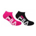 Dámské ponožky FILA F9199 INVISIBLE SOCKS 2 PACK-629 BLACK FUXIA