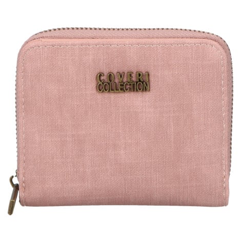 Dámská menší praktická koženková peněženka na zip Ladd, růžová Coveri
