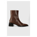 Kožené kotníkové boty Vagabond Shoemakers VIVIAN dámské, hnědá barva, na podpatku, 5453.001.19