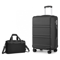 KONO Sada 2 zavazadel - ABS kufr 66L s cestovní taškou 20L - černá
