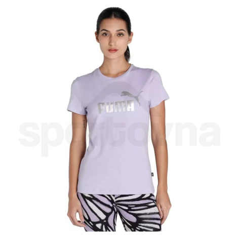 Dámské tričko Puma ESS+ etallic Logo Tee W 84830325 - vivid violet